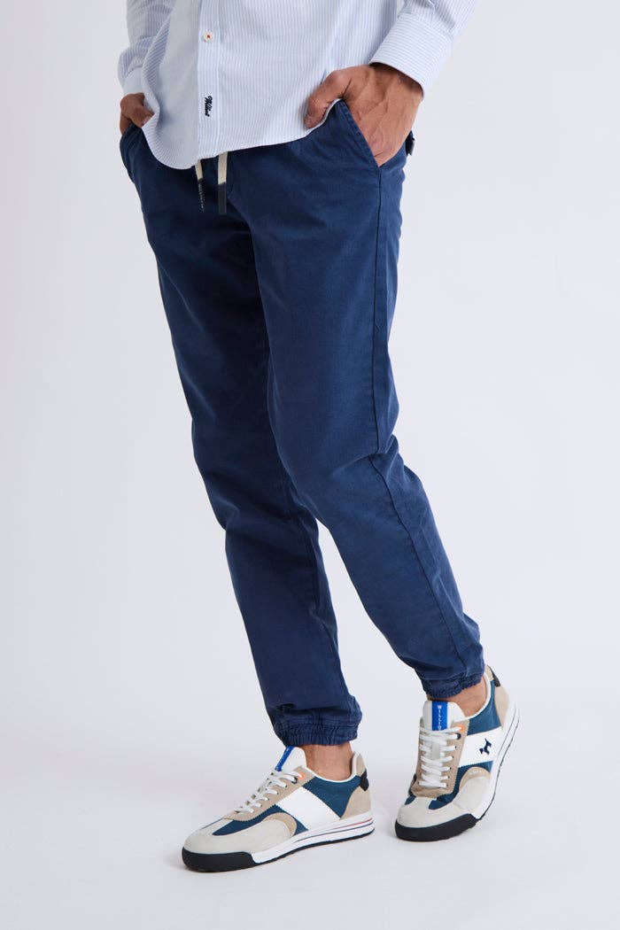 Pantaloni jogger con vita elastica e fondo con polsino