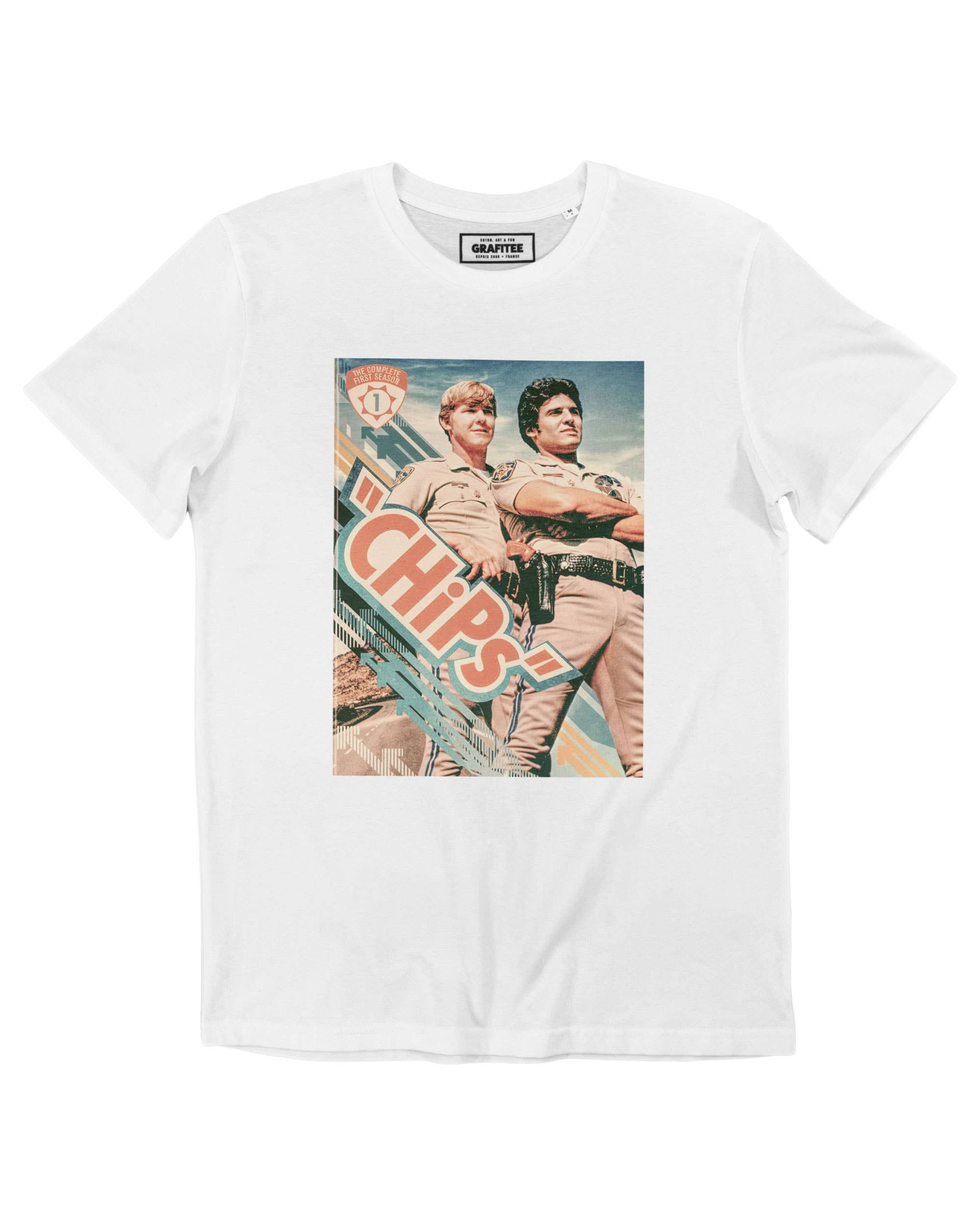 T-shirt Chips anni ’80 in cotone biologico con stampa