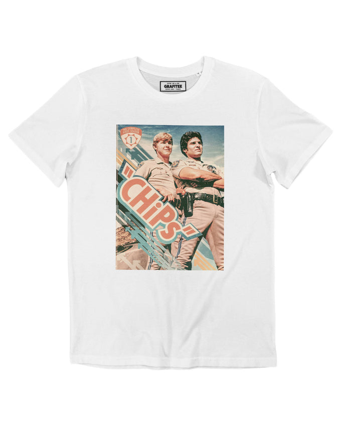 T-shirt Chips anni ’80 in cotone biologico con stampa