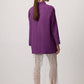 Camicia lunga viola con colletto gioiello