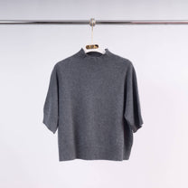 Maglione girocollo in maglia a maniche corte