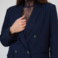 Blazer oversize gessato blu navy
