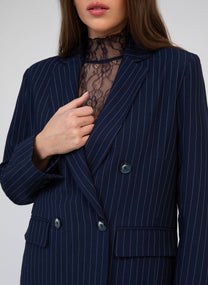 Blazer oversize gessato blu navy