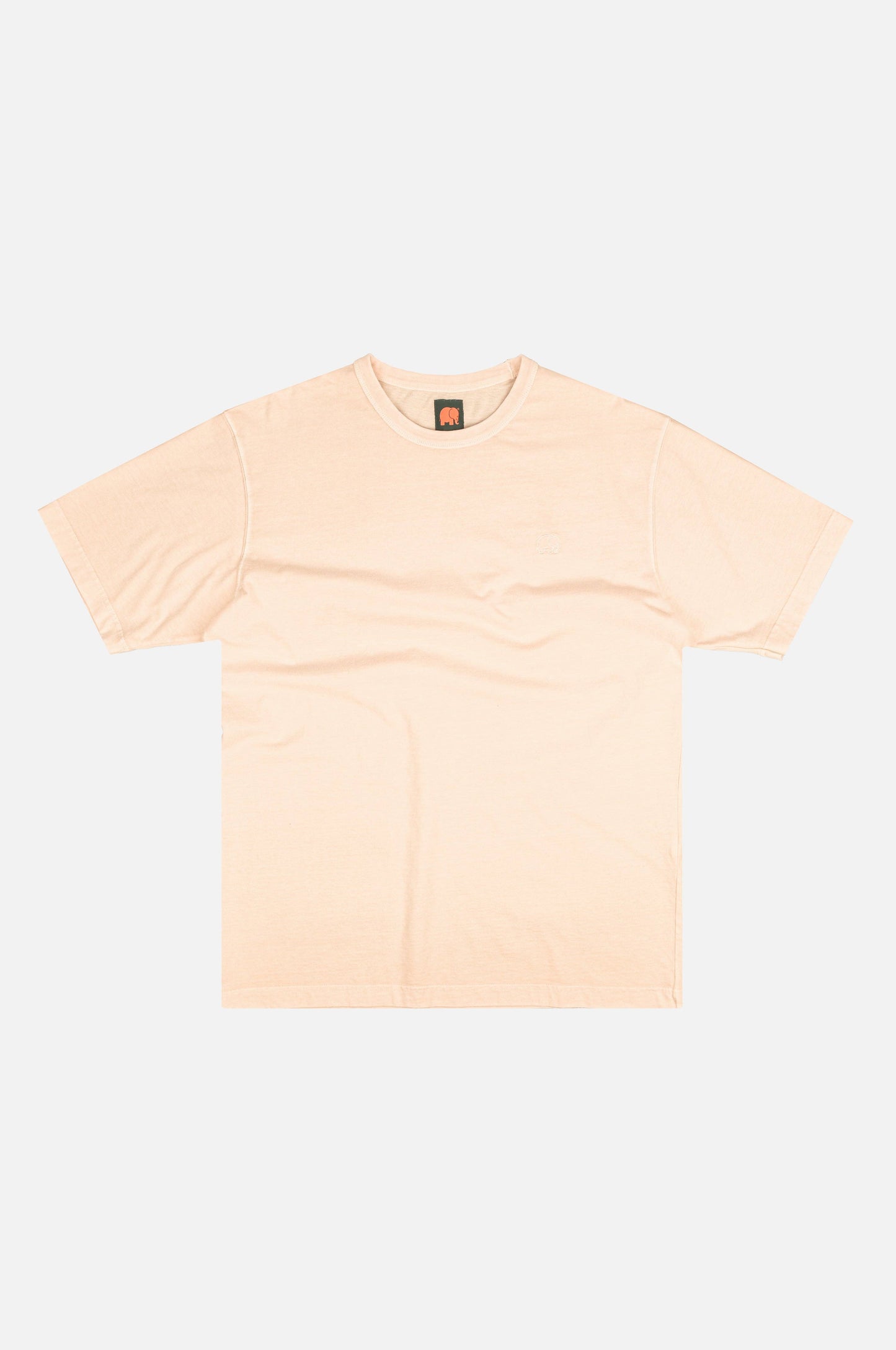 T-shirt oversize pesante in cotone biologico pigmentato color crema al burro