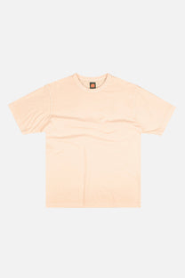 T-shirt oversize pesante in cotone biologico pigmentato color crema al burro