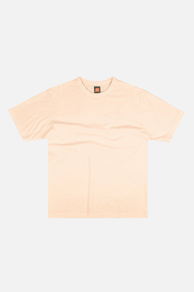 T-shirt oversize pesante in cotone biologico pigmentato color crema al burro