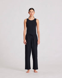 Pantaloni Astrid in popeline di cotone biologico neri