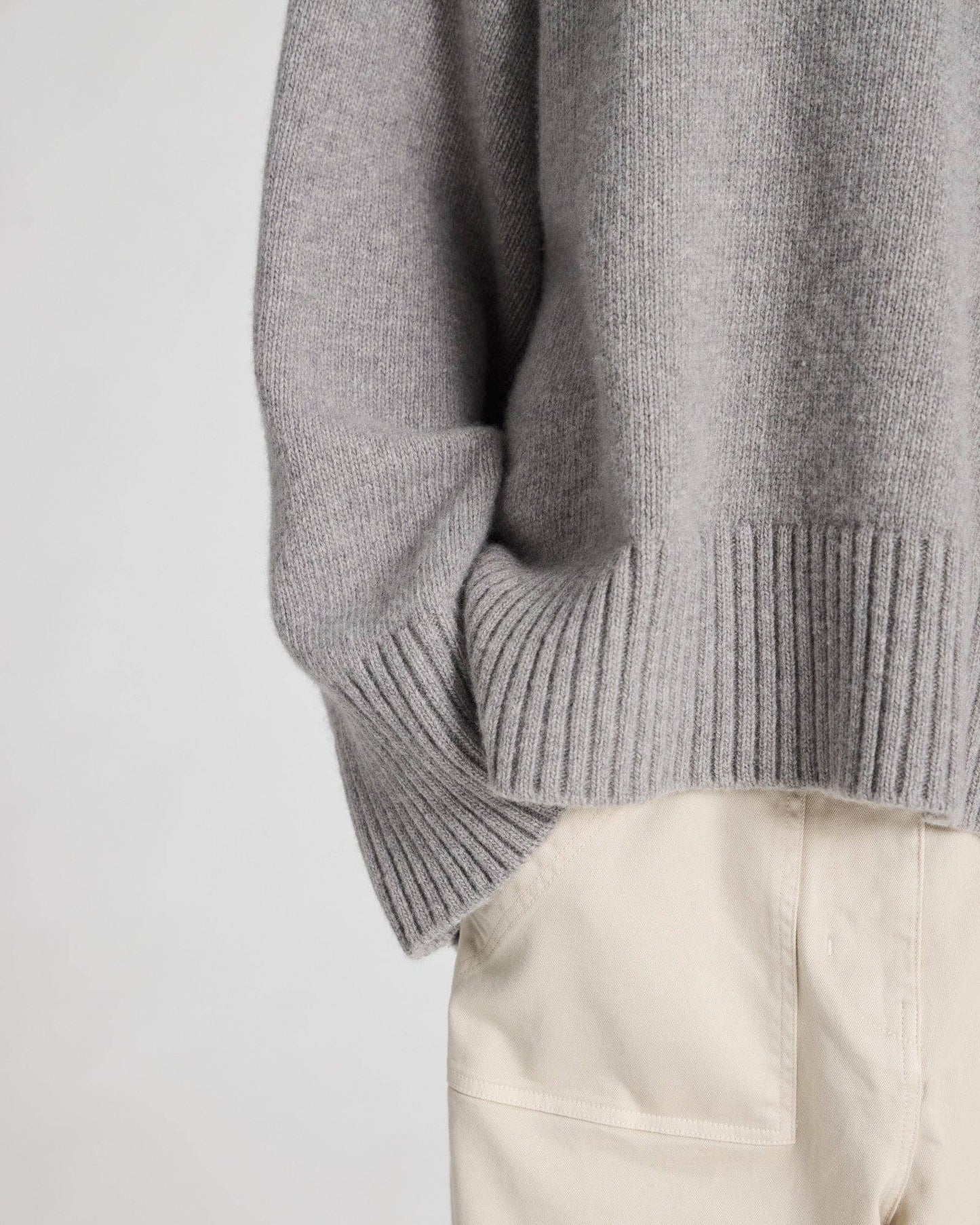 Maglione Vigga in lana d’agnello grigio melange