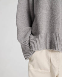 Maglione Vigga in lana d’agnello grigio melange
