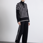 Pantaloni a palazzo jacquard con motivo geometrico