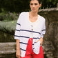 Giacca cardigan a righe in cotone