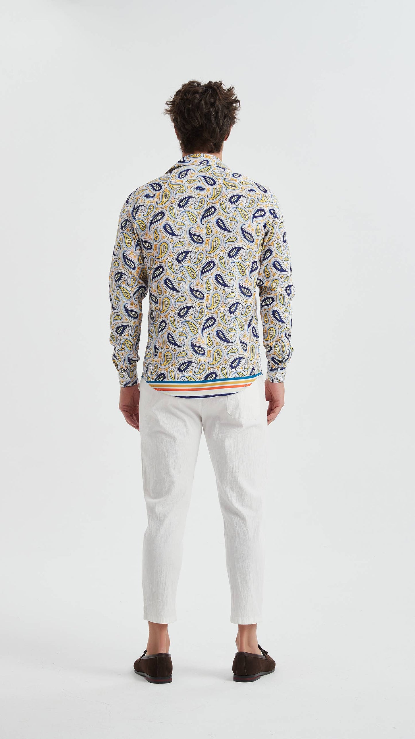 Camicia slim fit elasticizzata con stampa digitale