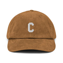 Cappellino in velluto a coste con ricamo