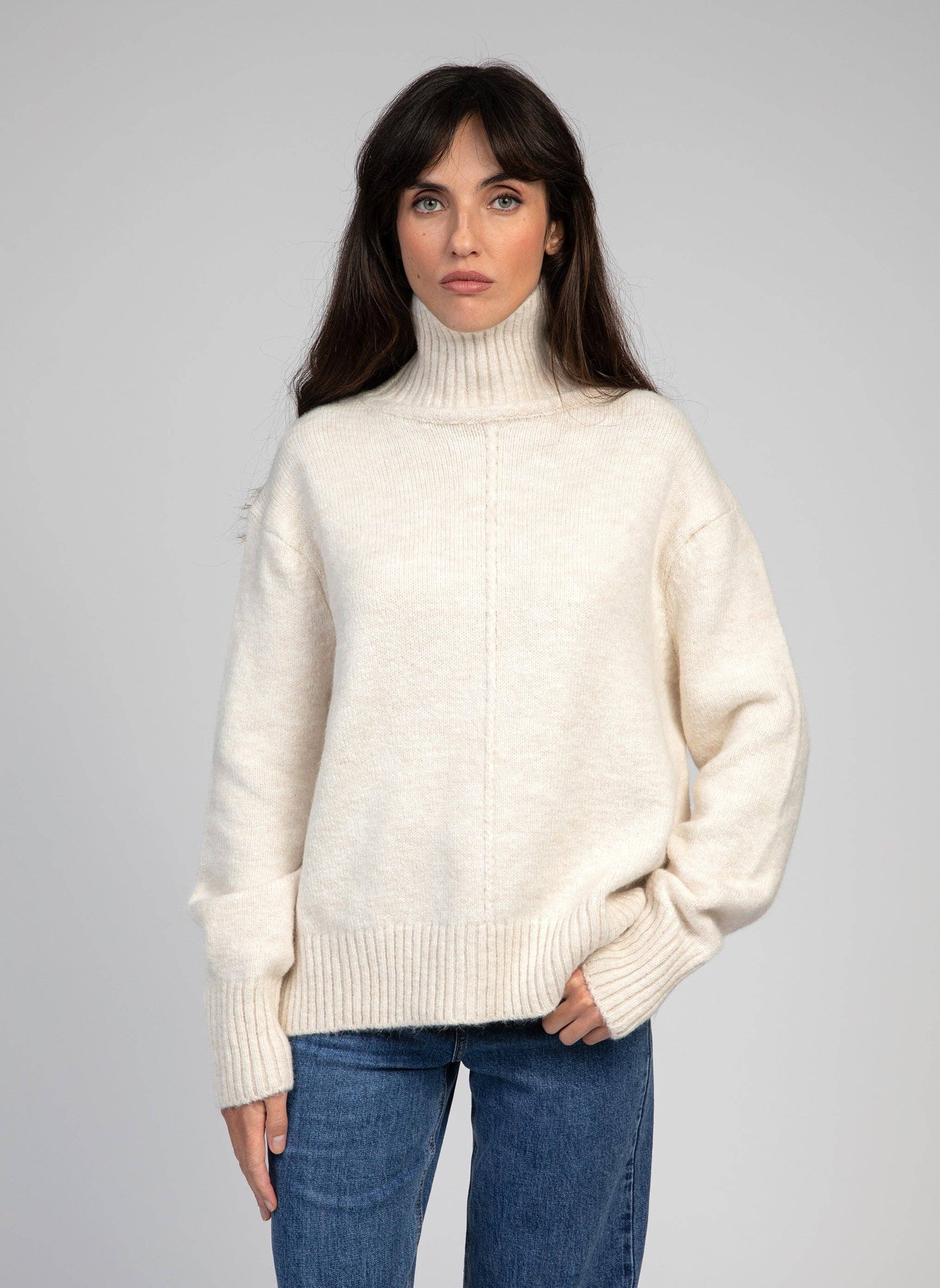 Maglione dolcevita ecrù LIPY