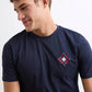 T-shirt Uomo con Stampa Etnica e Ricamo
