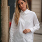 Camicia bianca classica in cotone elasticizzato