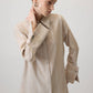 Camicia in viscosa a righe glitter crema