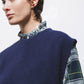 Gilet in maglia rasata con scollo rotondo