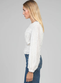 Camicia Salvana bianca in jacquard a piume