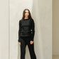 Maglione girocollo a costine in lana merino extra fine