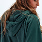 Mantella con cappuccio in maglia verde oliva