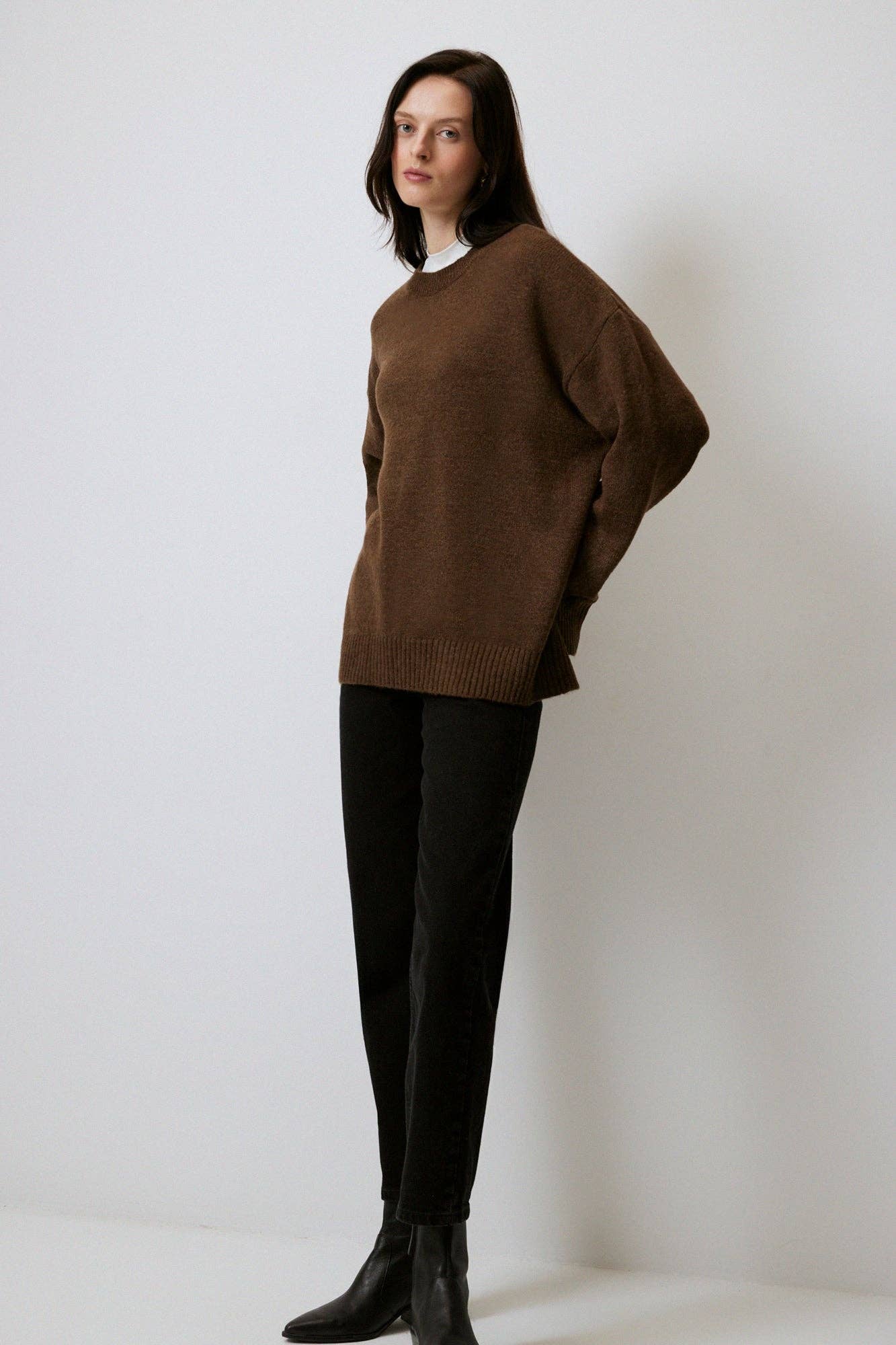 Maglione oversize a tinta unita