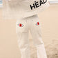 Pantaloni denim a pieghe Hope Heals
