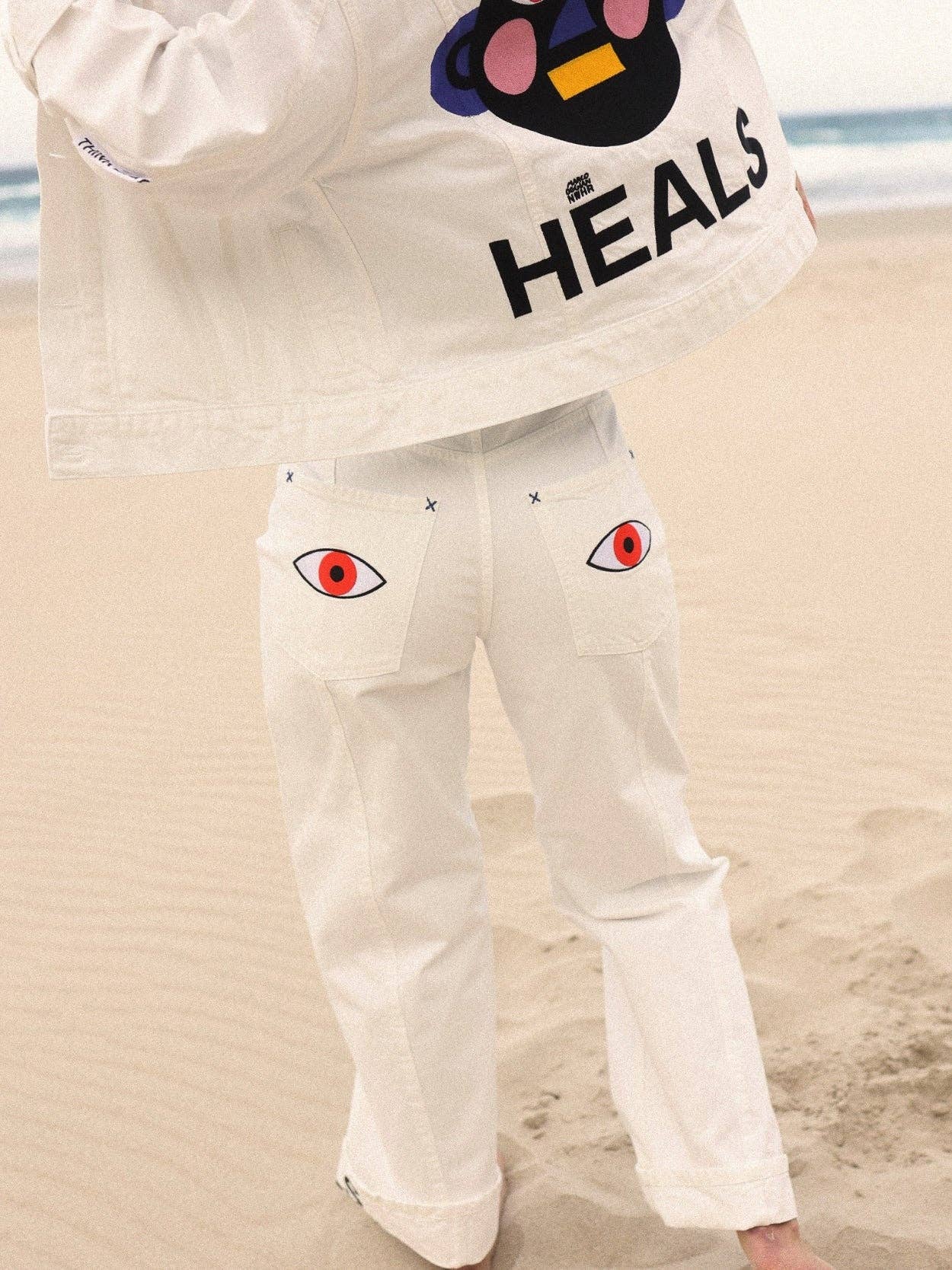 Pantaloni denim a pieghe Hope Heals