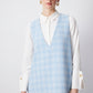 Abito midi in tweed senza maniche azzurro