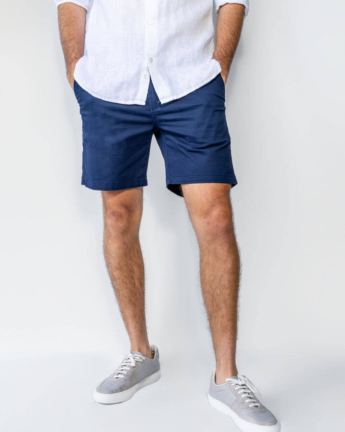 Pantaloncini chino elasticizzati blu navy