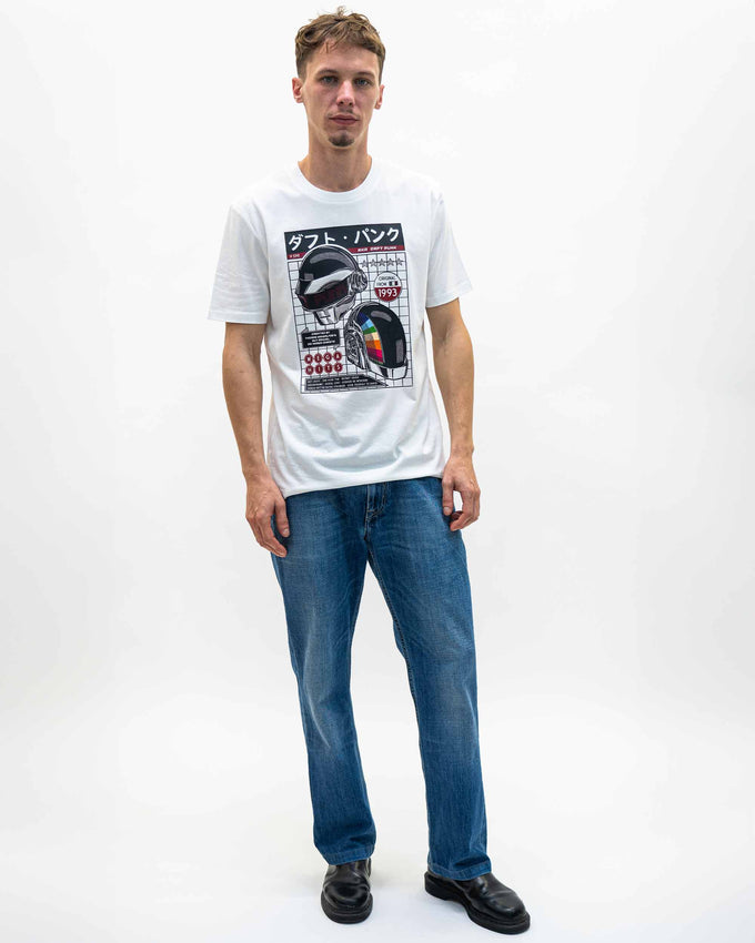 T-shirt Daft Punk Giappone dal design musicale retrò