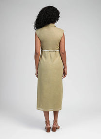 Abito midi Orenia lime con dettagli crochet