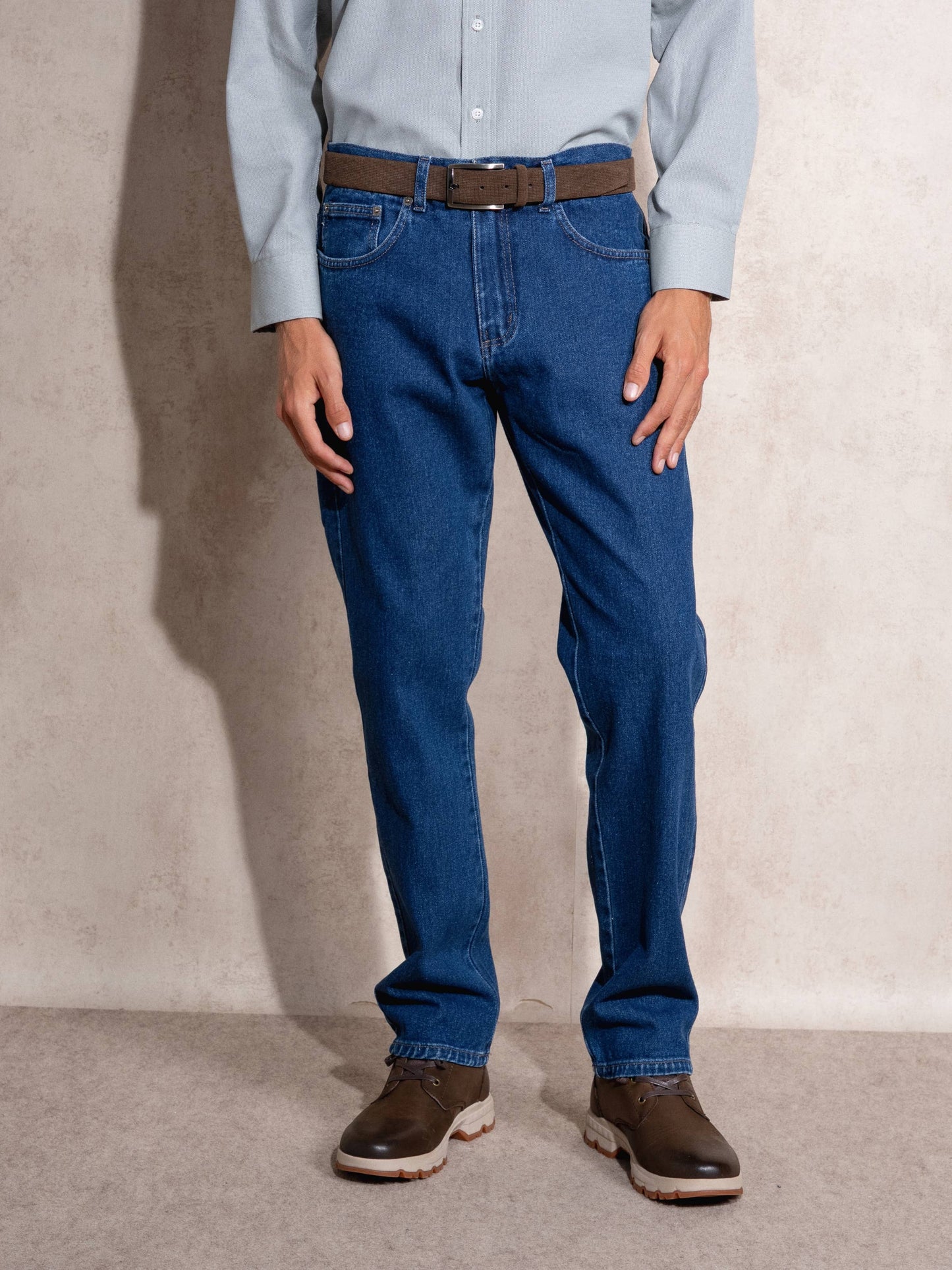 Jeans uomo slim in denim 100% cotone