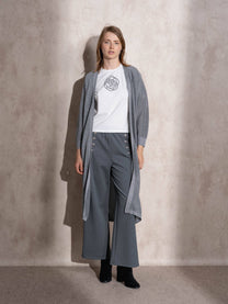 Cardigan lungo metallizzato da donna