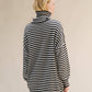 Maglione dolcevita a righe oversize in misto cashmere