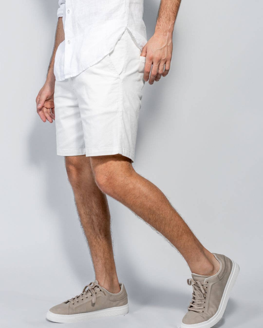 Pantaloncini elasticizzati color avorio