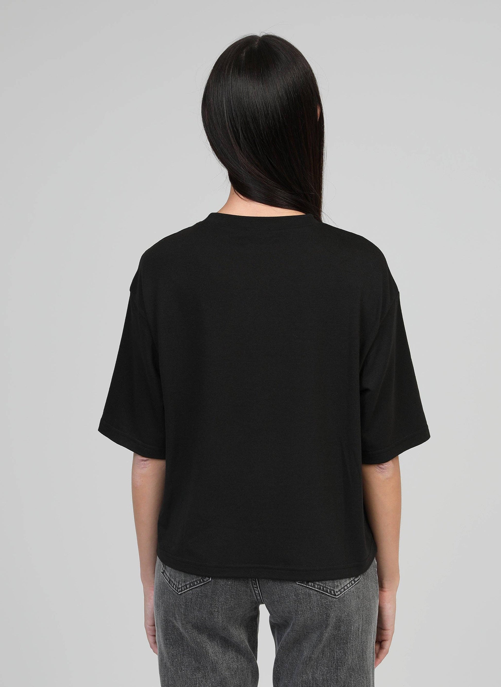 T-shirt Amarina nera con strass