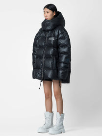 Bomber oversize con stampa text