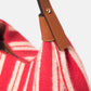 Borsa a spalla rustica a righe con tracolla