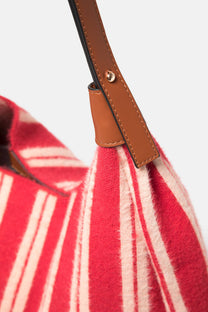 Borsa a spalla rustica a righe con tracolla