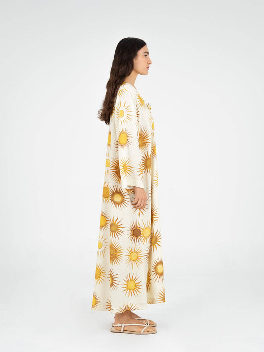 Abito maxi Marisol con stampa sole