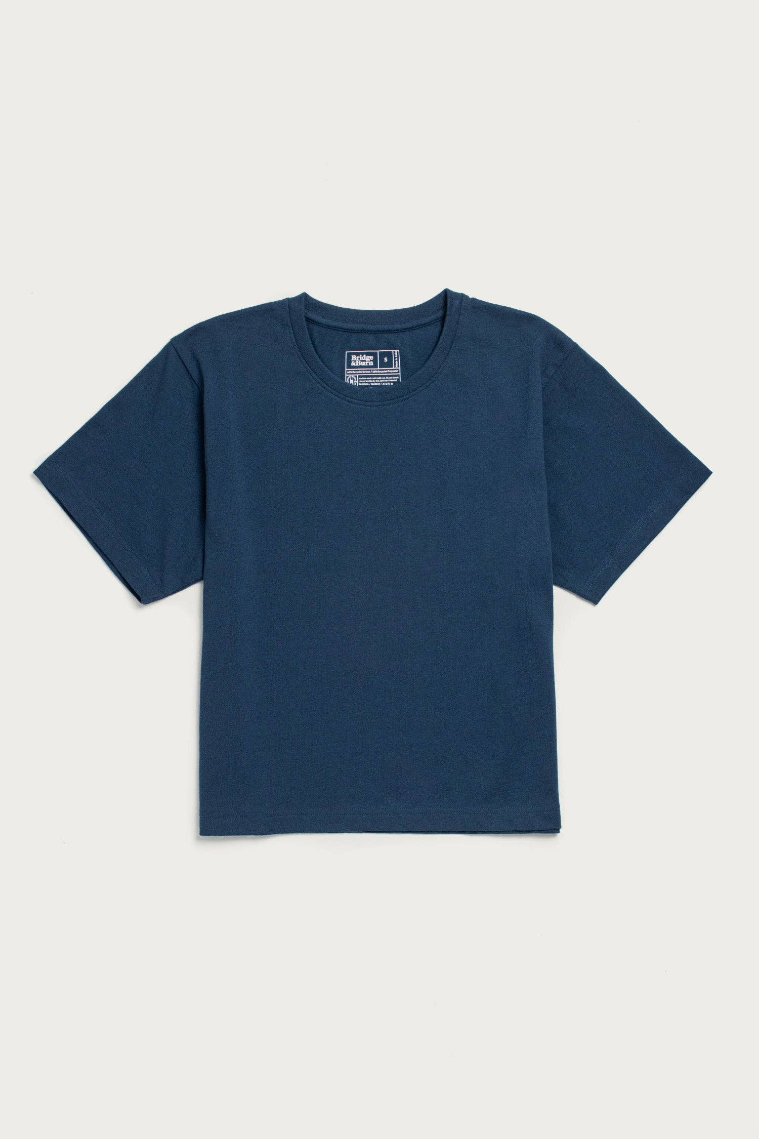 T-shirt boxy riciclata color cobalto