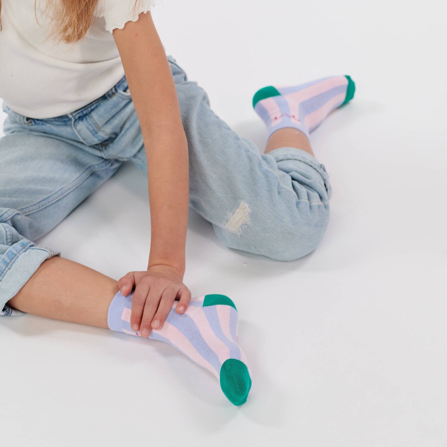 Calzini a righe per bambina con scritta Love