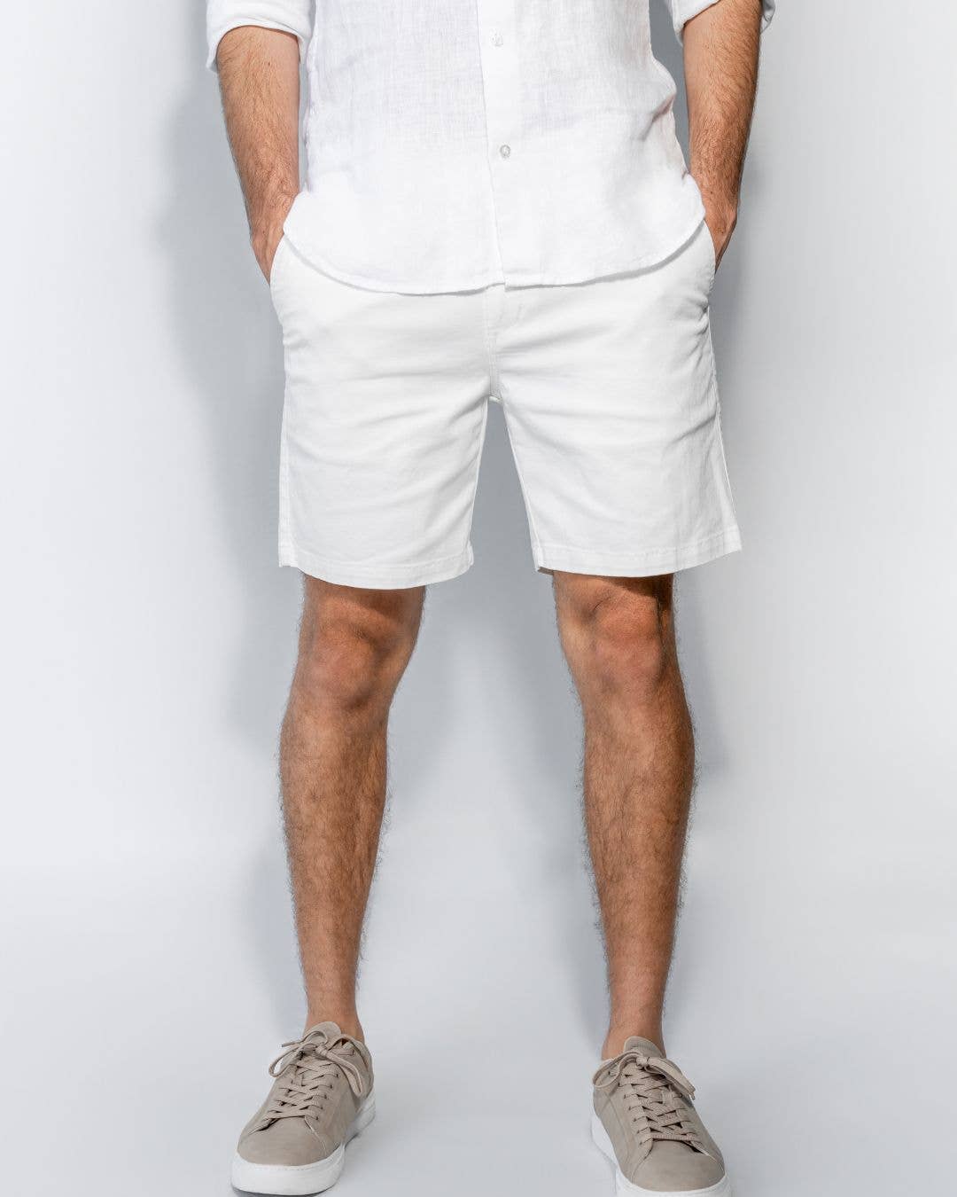 Pantaloncini elasticizzati color avorio
