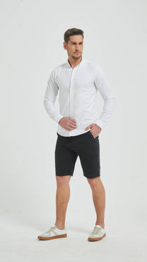 Camicia Oxford Bianca in Cotone con Colletto Button-Down
