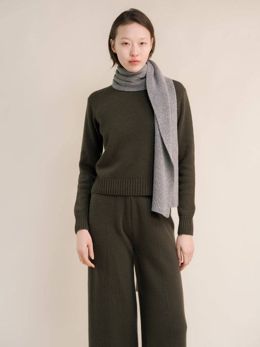 Sciarpa a coste in misto cashmere
