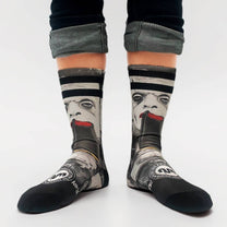Calzini unisex neri con stampa Frankie vs Dracula