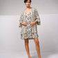 Cappotto fluido aperto con stampa geometrica
