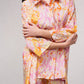 Vestito corto oversize in satin con stampa