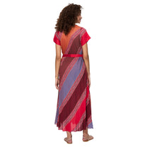 Abito lungo estivo boho con maniche corte e cintura